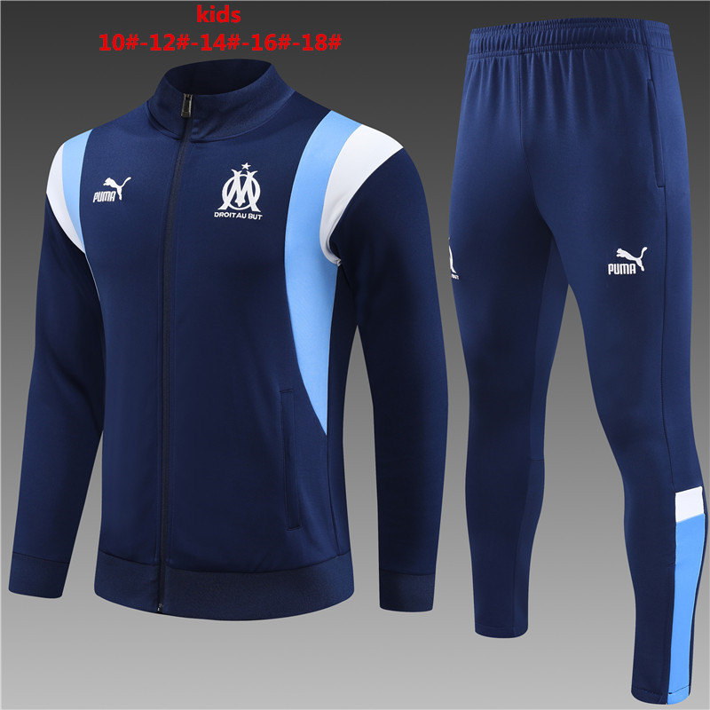 Marseille 23-24 Kids Jacket Training Tracksuit - Blue